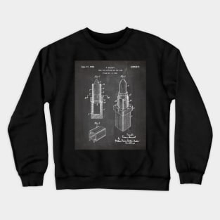 Lipstick Patent - Makeup Artist Beauty School Art - Black Chalkboard Crewneck Sweatshirt